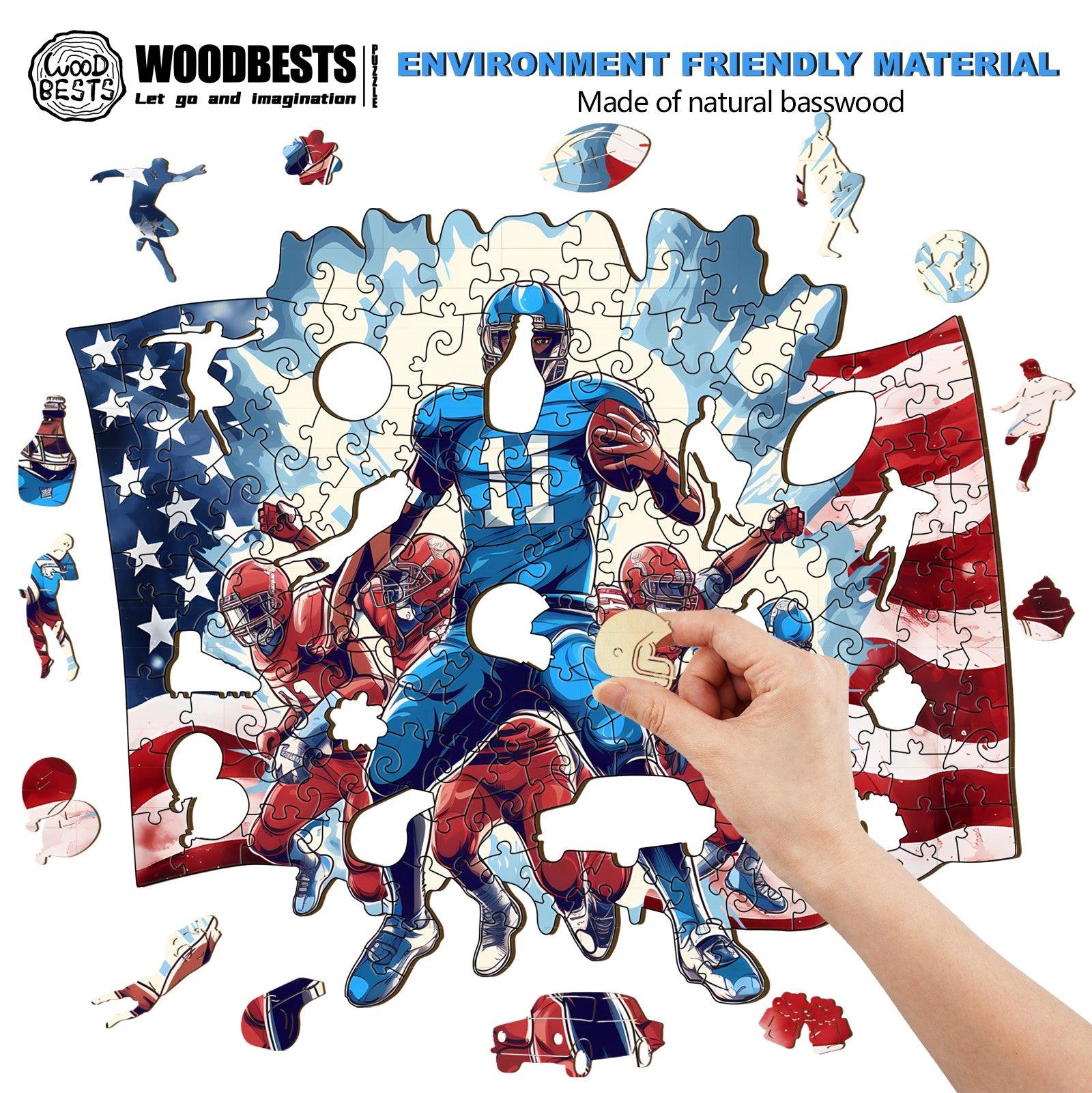 American Football Wooden Jigsaw Puzzle