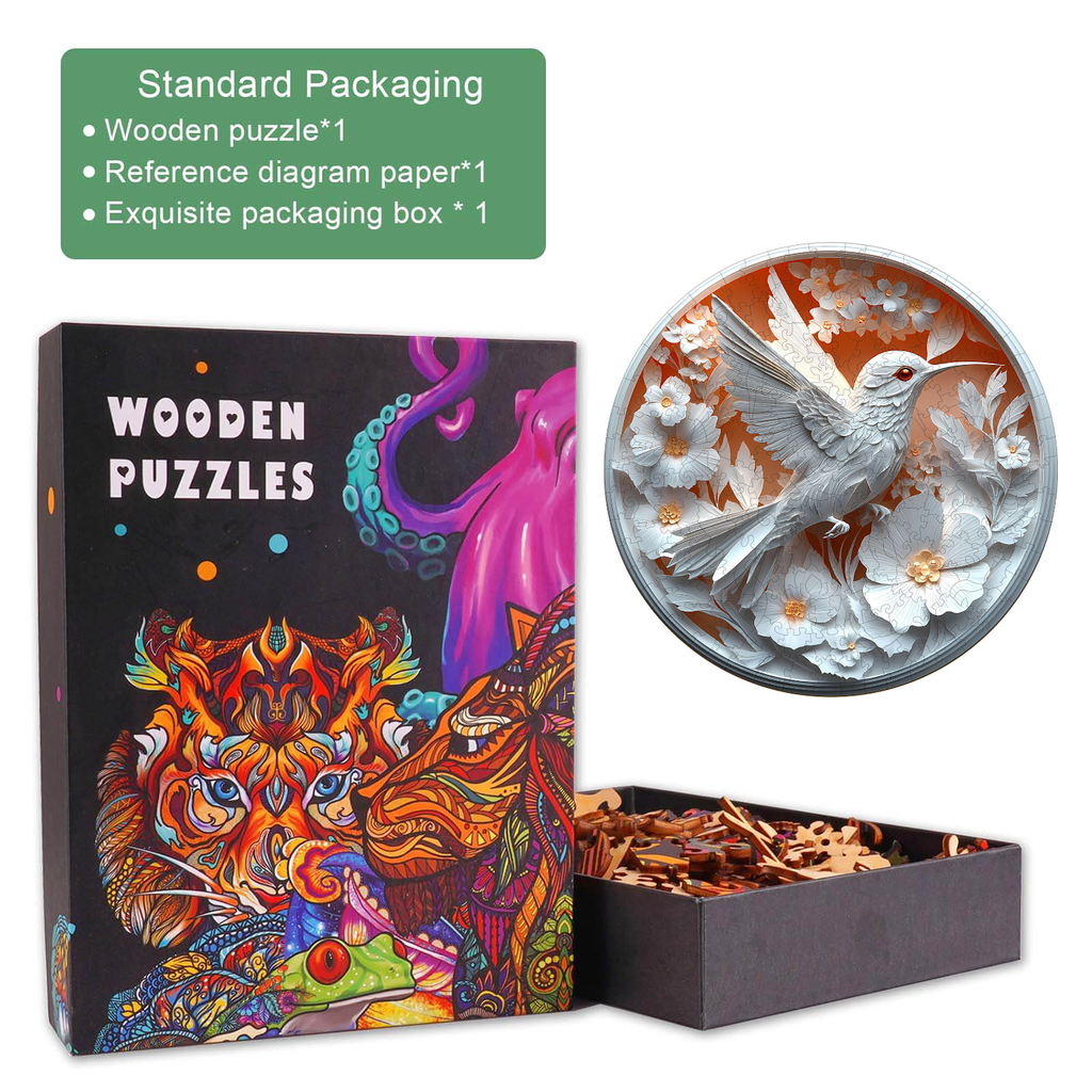 3D Paper Hummingbird Wooden Jigsaw Puzzle