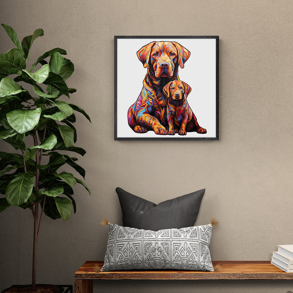 Parent-child Labrador-2 Wooden Jigsaw Puzzle