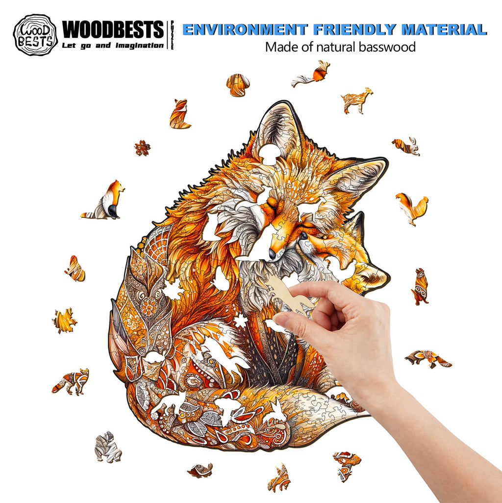 Flash Sale⚡  FOX FAMILY-2 Wooden Jigsaw Puzzle