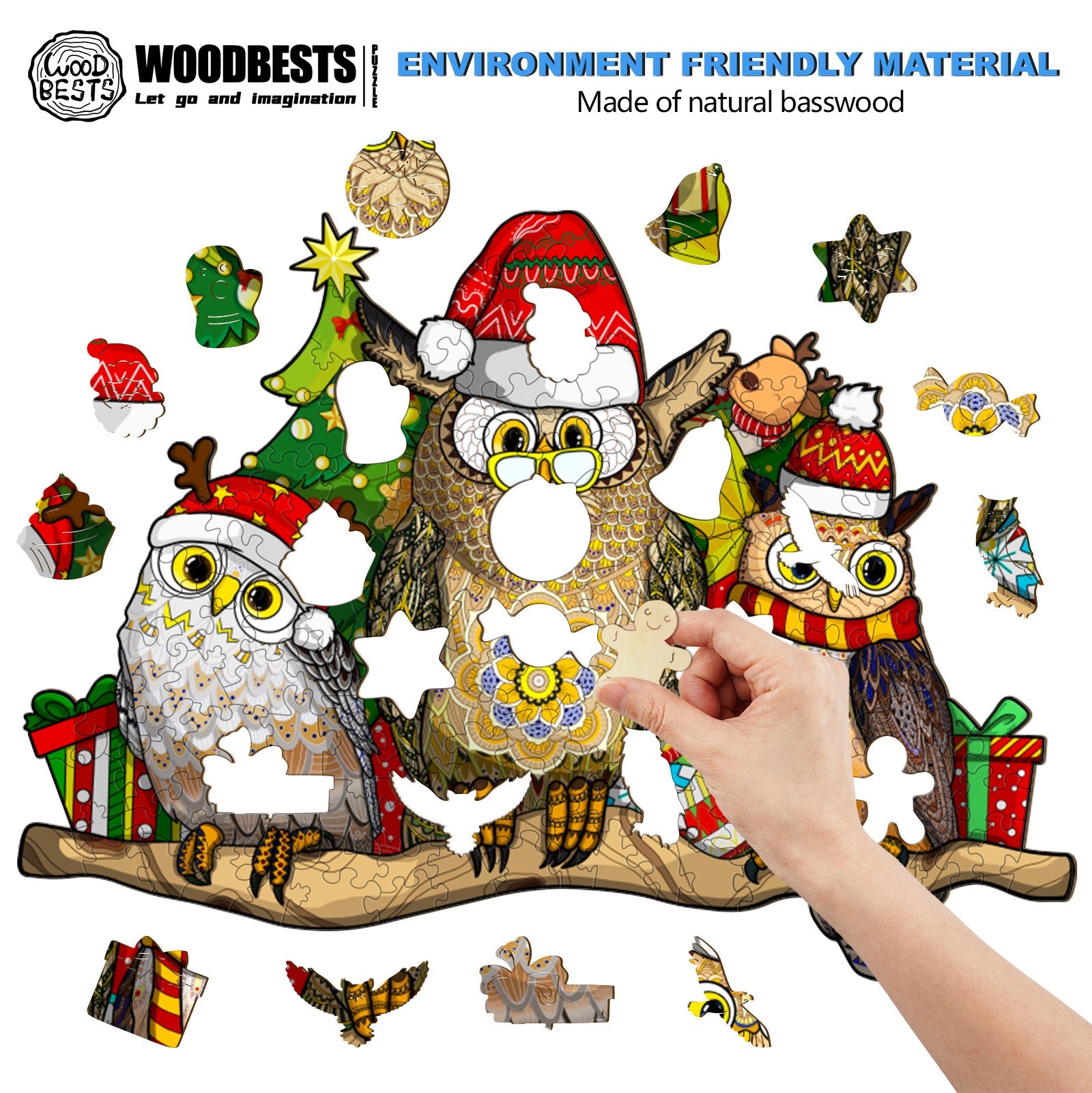 Christmas Party Wooden Jigsaw Puzzle