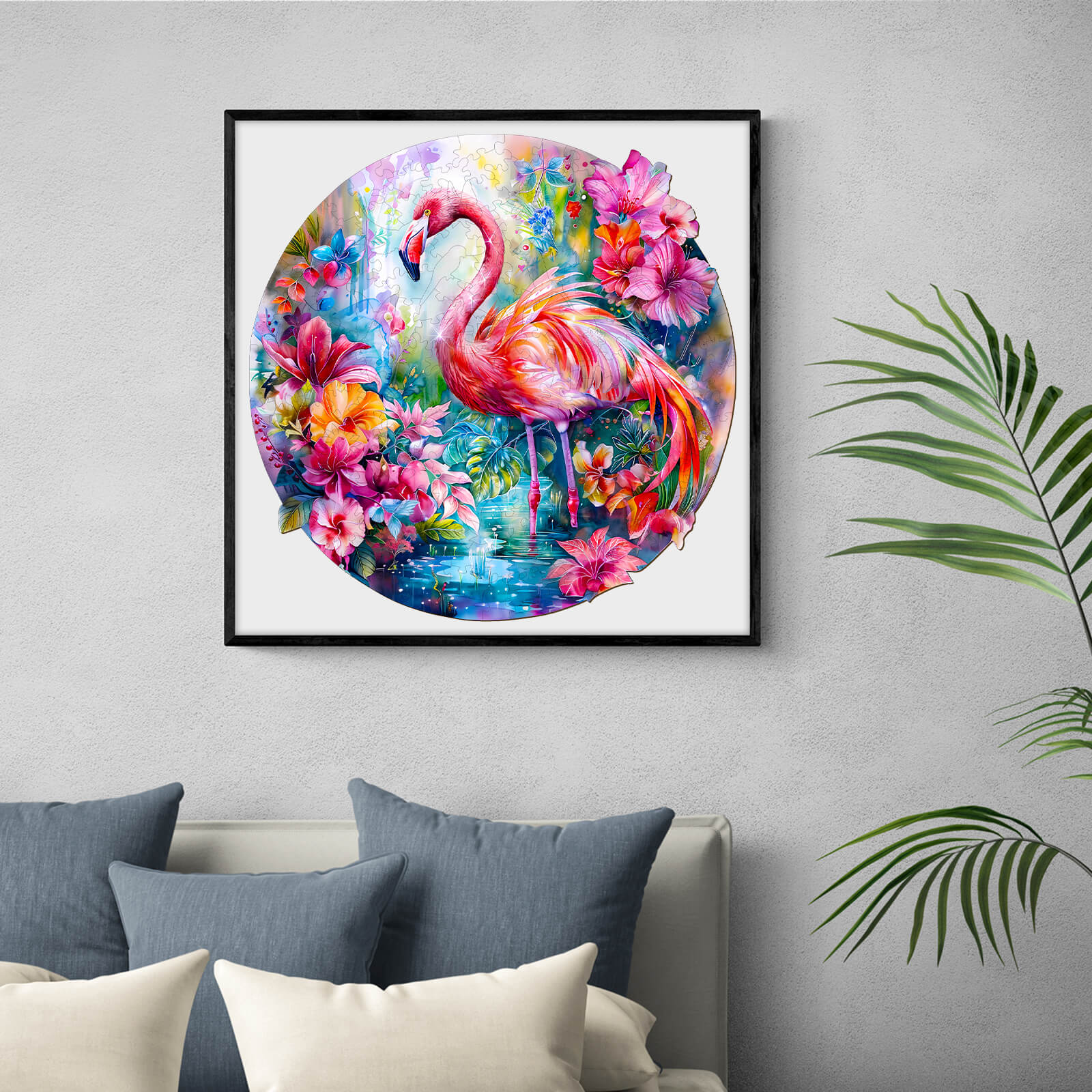 Charming Flamingo Wooden Jigsaw Puzzle
