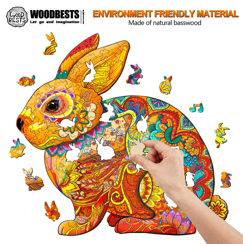 Lucky Rabbit Wooden Jigsaw Puzzle