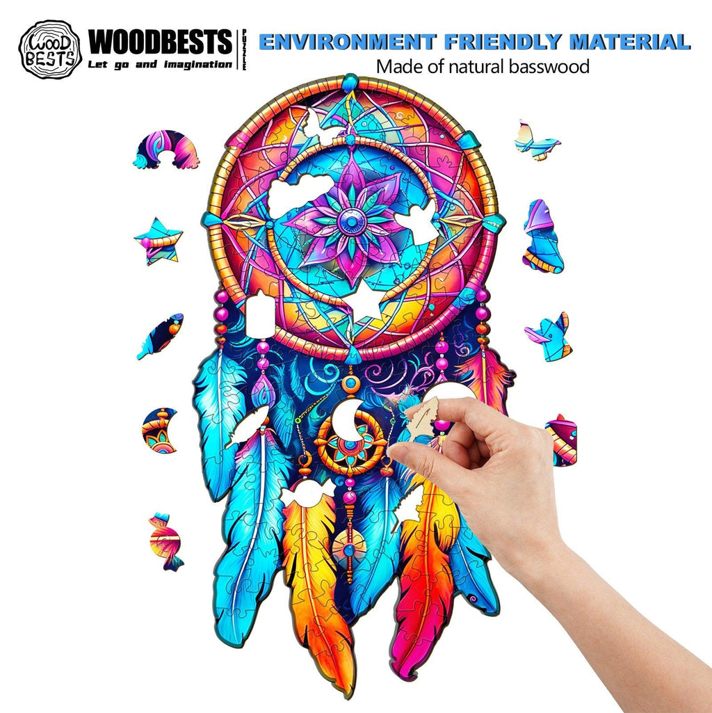 Mandala Dream Catcher Wooden Jigsaw Puzzle