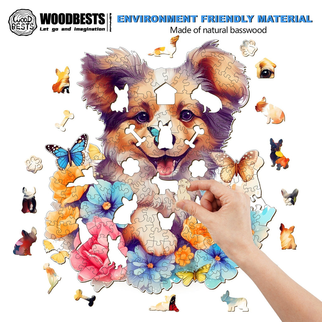 Lovable Puppy-2 Wooden Jigsaw Puzzle
