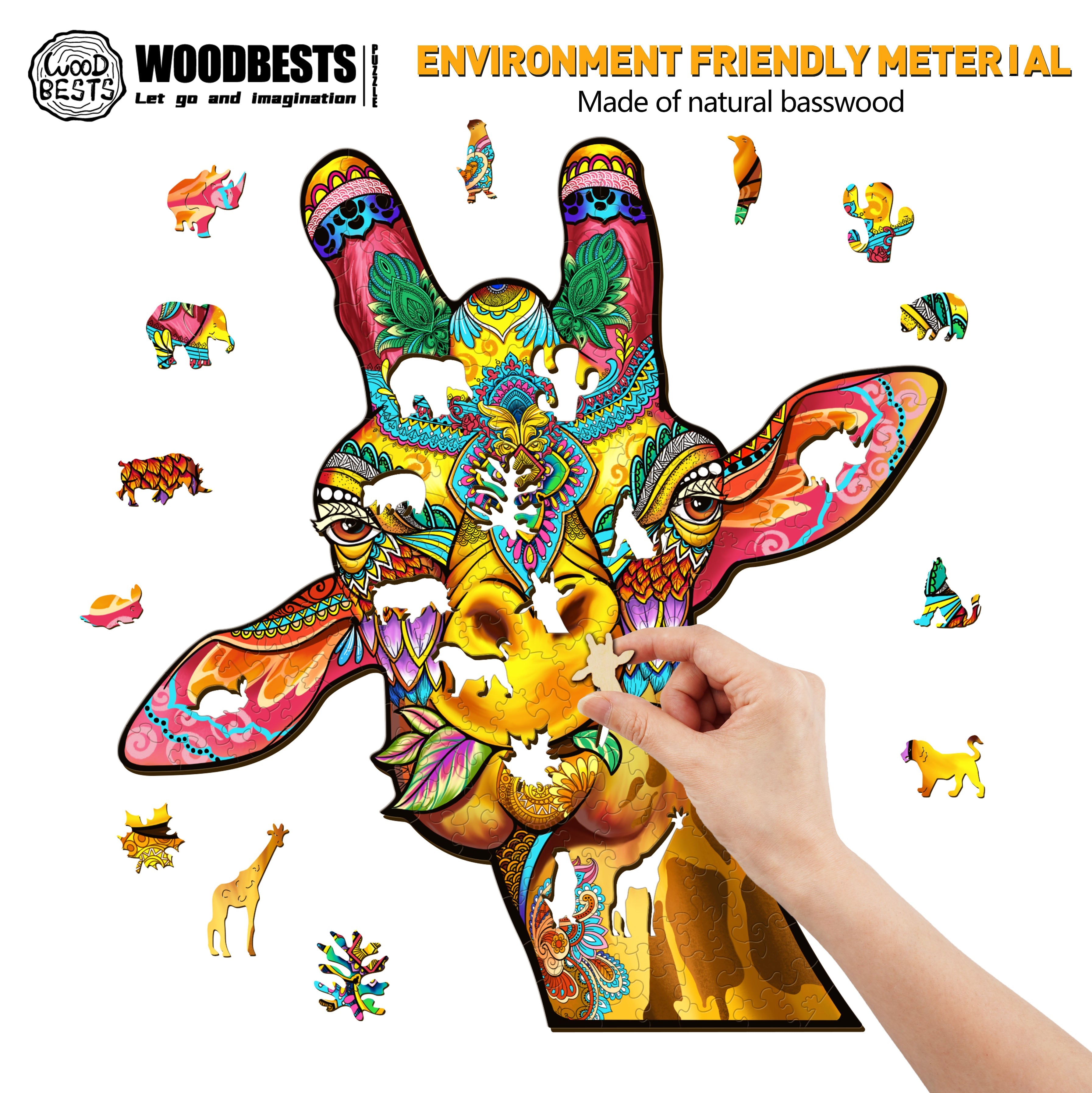 Cute Giraffe Wooden Jigsaw Puzzle
