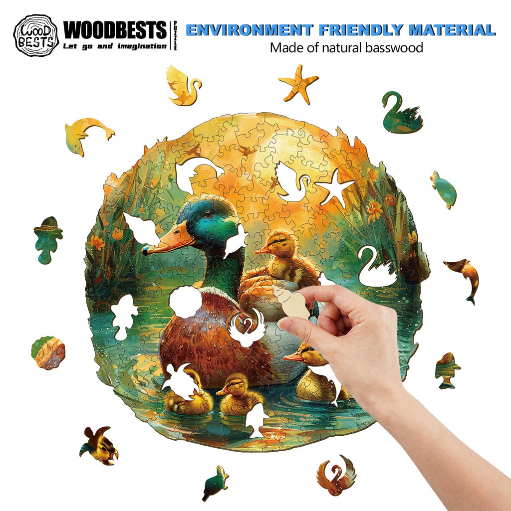 Duck In The Pond Wooden Jigsaw Puzzle