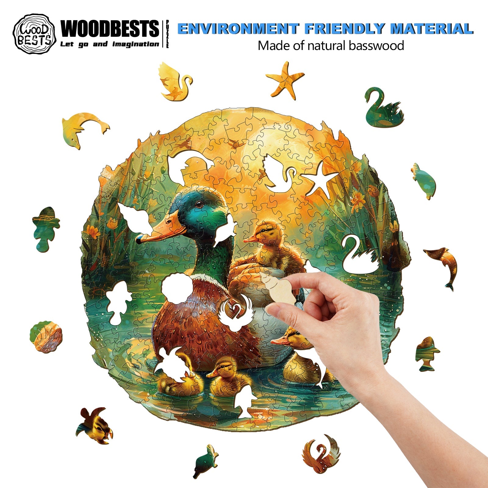 Duck In The Pond Wooden Jigsaw Puzzle