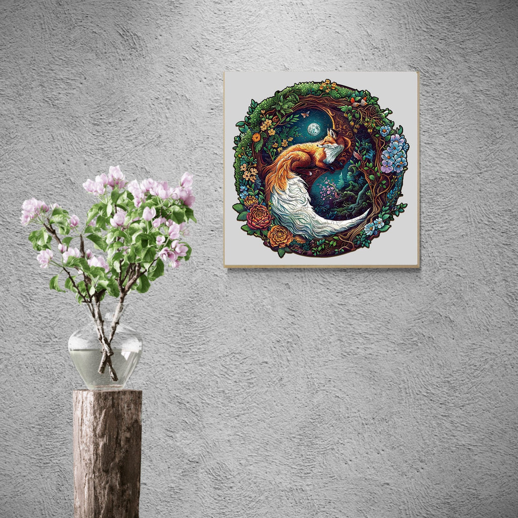Yin Yang Fox-2 Wooden Jigsaw Puzzle