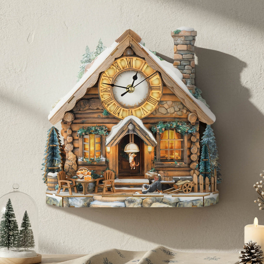 Swiss Chalet – DIY Wooden Clock, 3D Puzzle Craft Kit