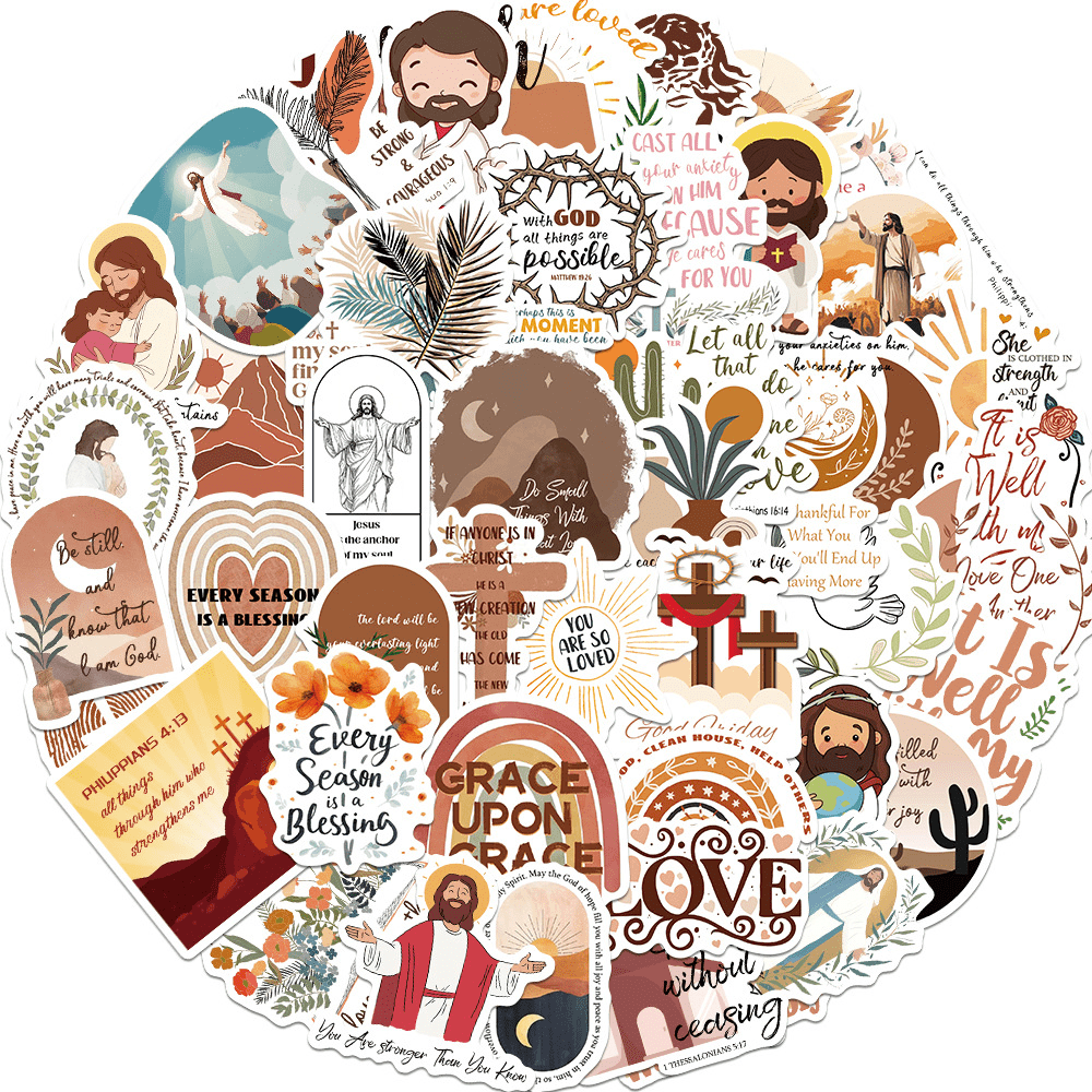 50 Jesus Phrases Bible Quotations Stickers