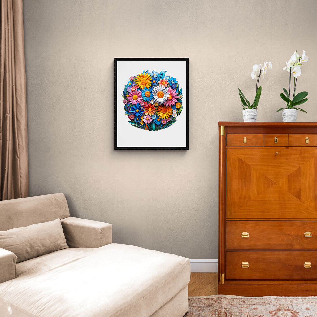 Paper flower Wooden Jigsaw Puzzle