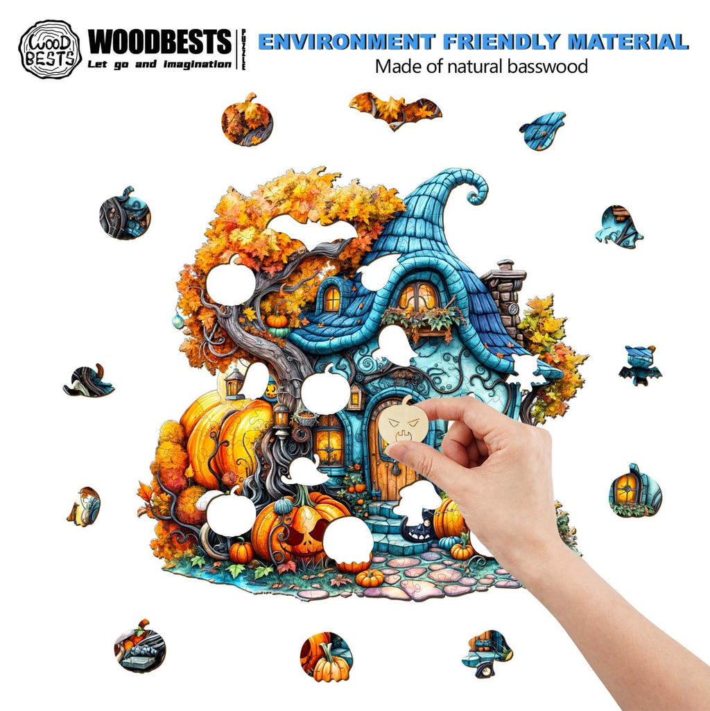 Pumpkin House-1 Wooden Jigsaw Puzzle