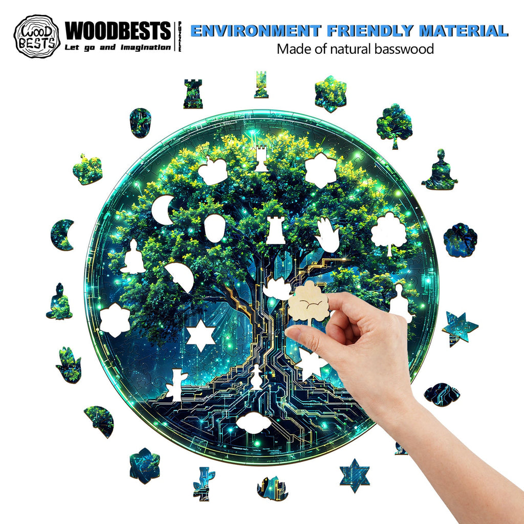 Mechanical tree of life Wooden Jigsaw Puzzle