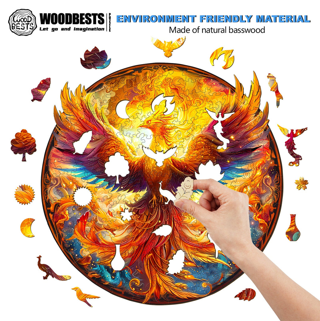 Flame-born Phoenix-2 Wooden Jigsaw Puzzle