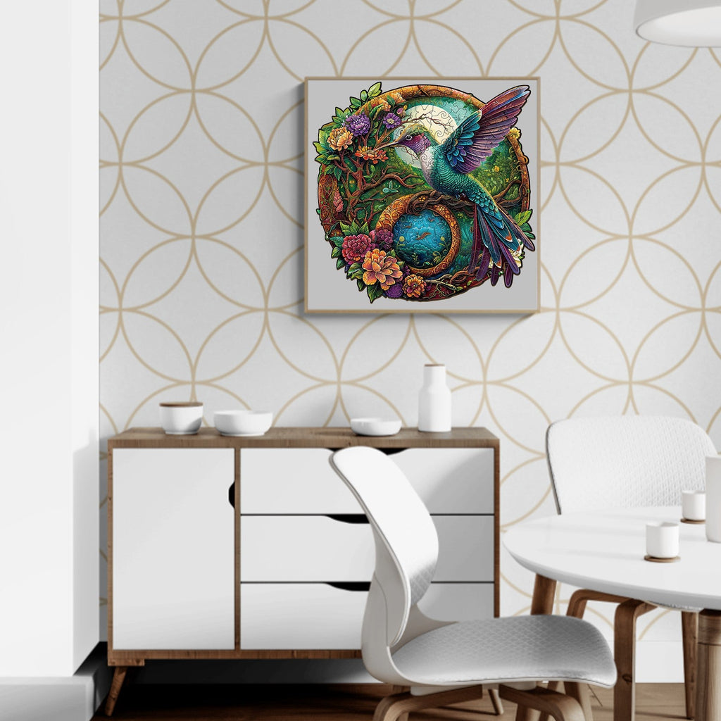Yin Yang Hummingbird-2 Wooden Jigsaw Puzzle