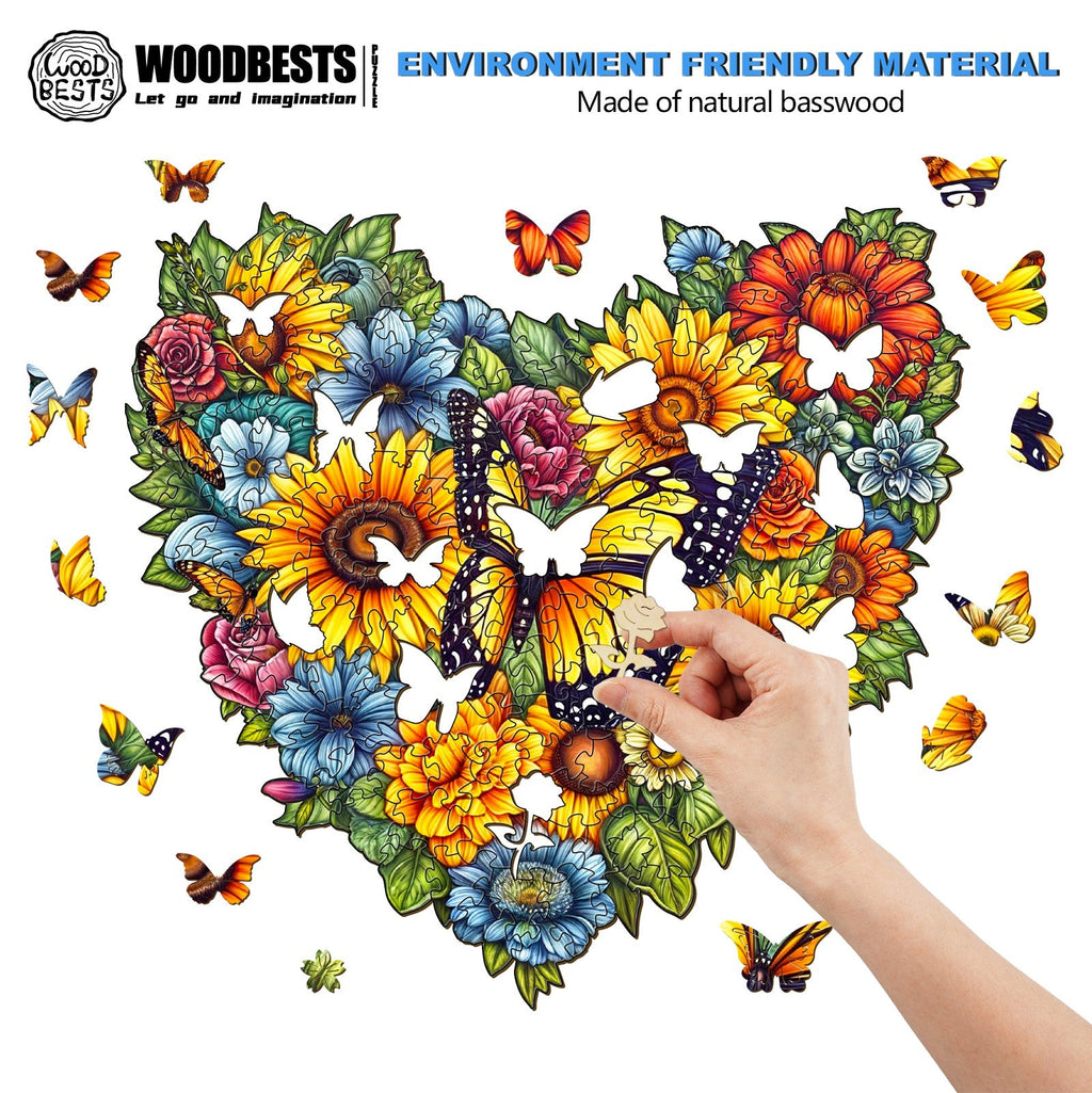 Flower Butterfly Wooden Jigsaw Puzzle