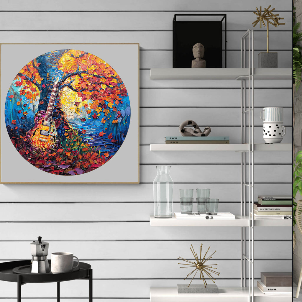 Autumn Guitar Wooden Jigsaw Puzzle