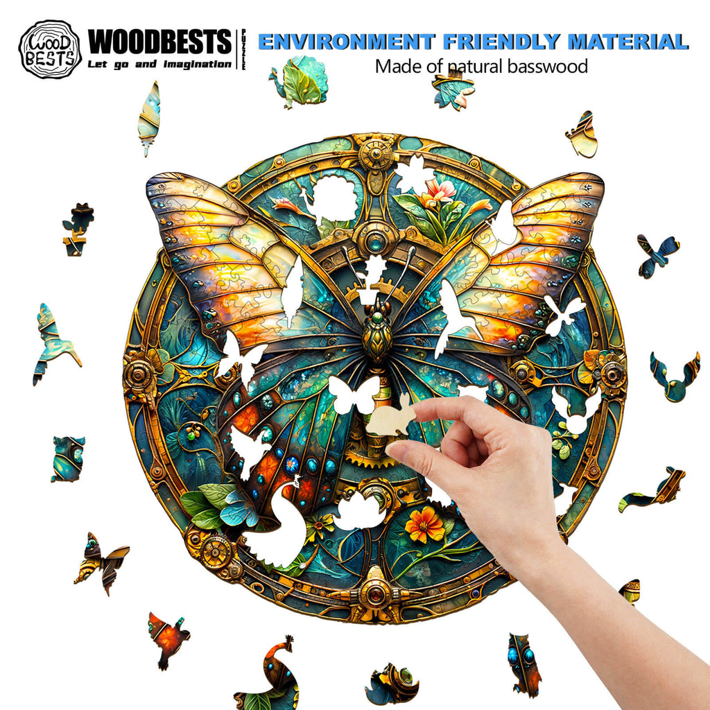 vintage butterfly-2 Wooden Jigsaw Puzzle