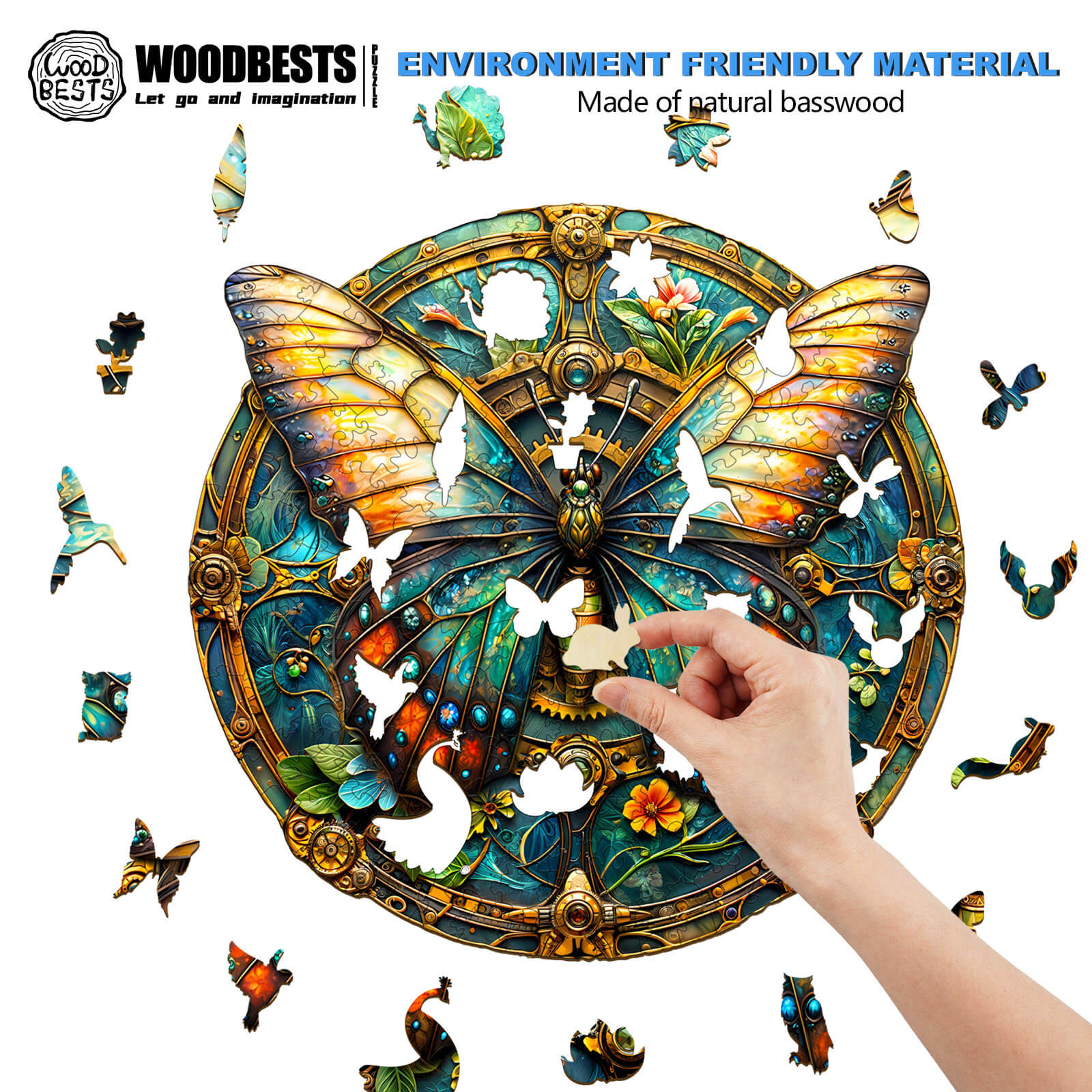 vintage butterfly-2 Wooden Jigsaw Puzzle