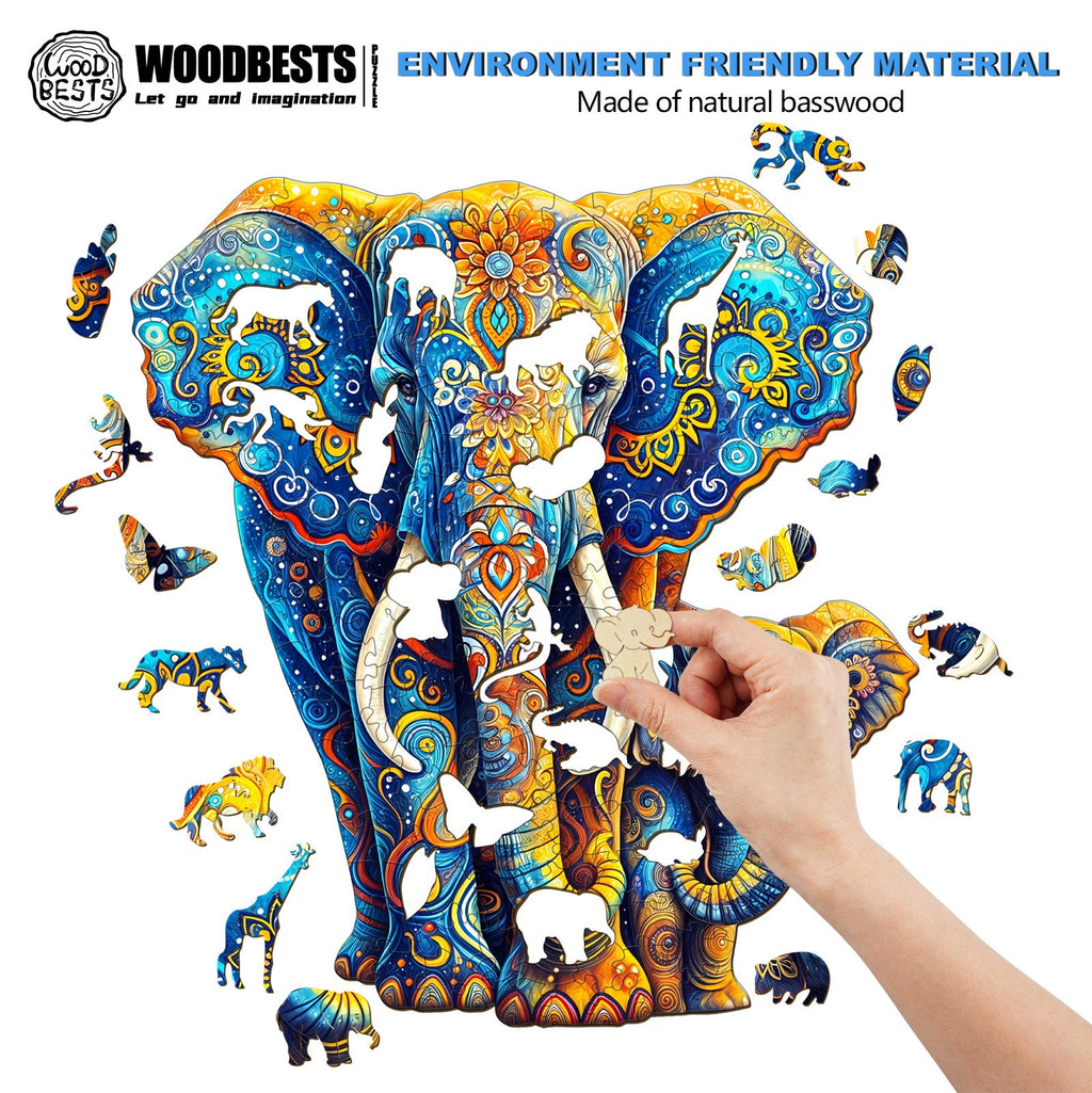 Elephant Family-2 Wooden Jigsaw Puzzle