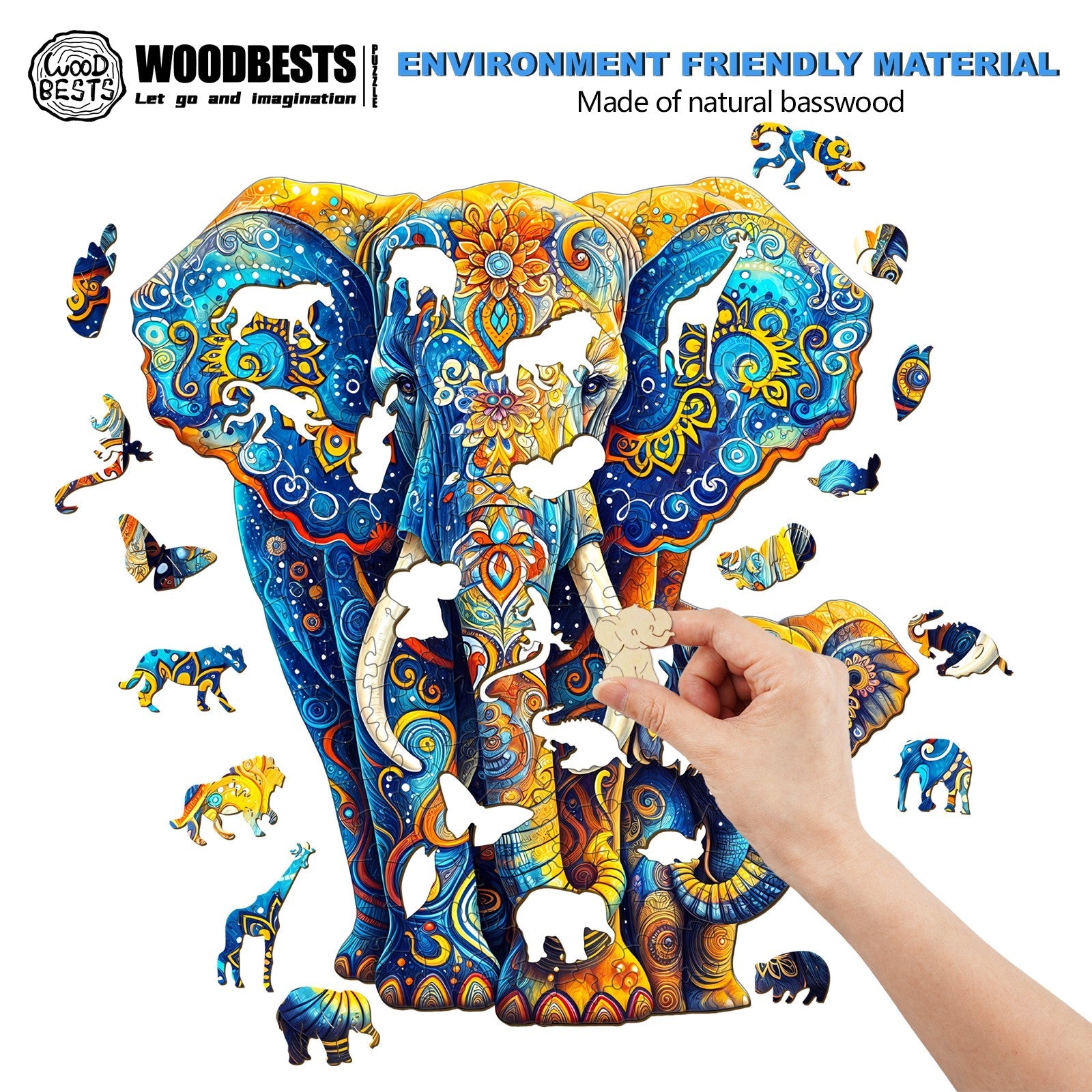 Elephant Family-2 Wooden Jigsaw Puzzle