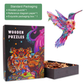Hummingbird-3 Wooden Jigsaw Puzzle box featuring vibrant design and colorful pieces for engaging mind games.