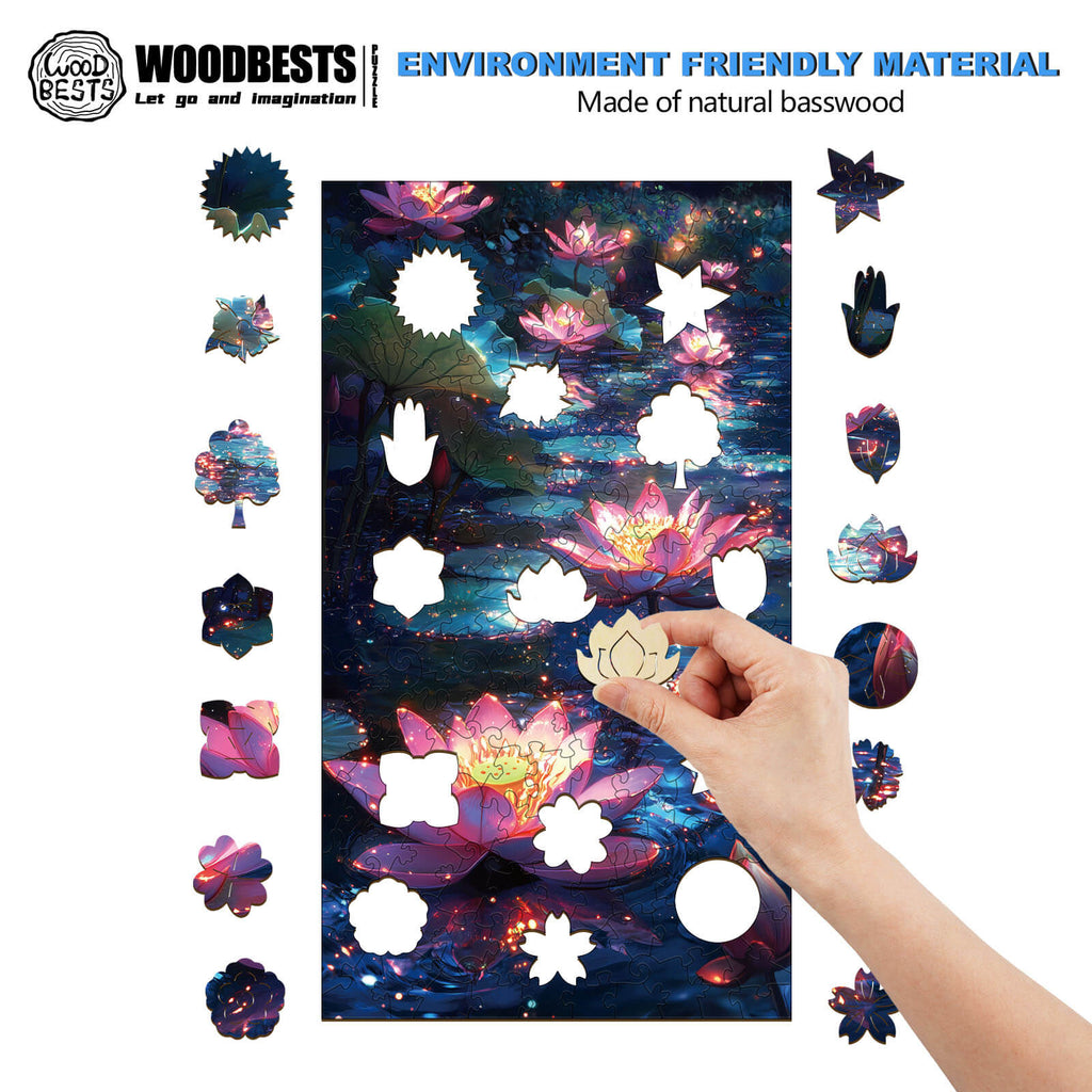 Moon Lotus Wooden Jigsaw Puzzle