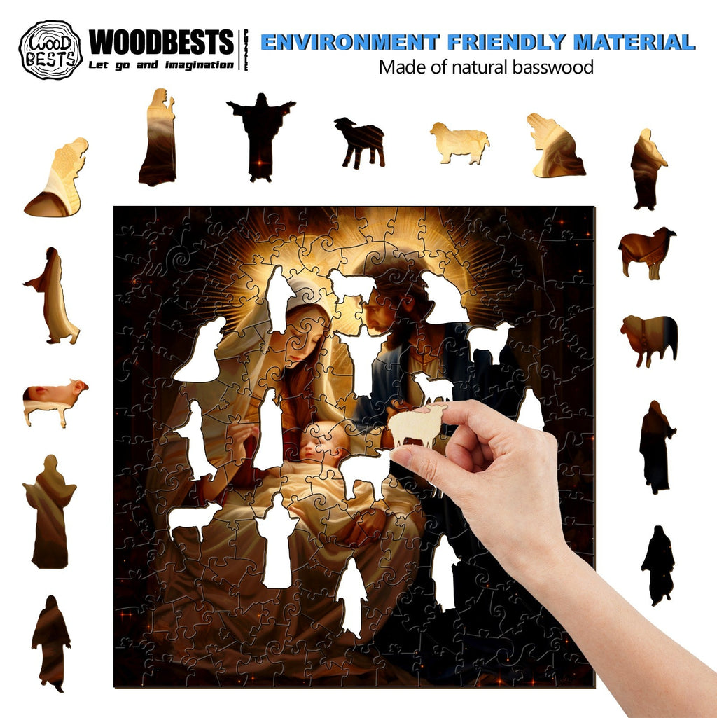 The Birth of Jesus Wooden Jigsaw Puzzle