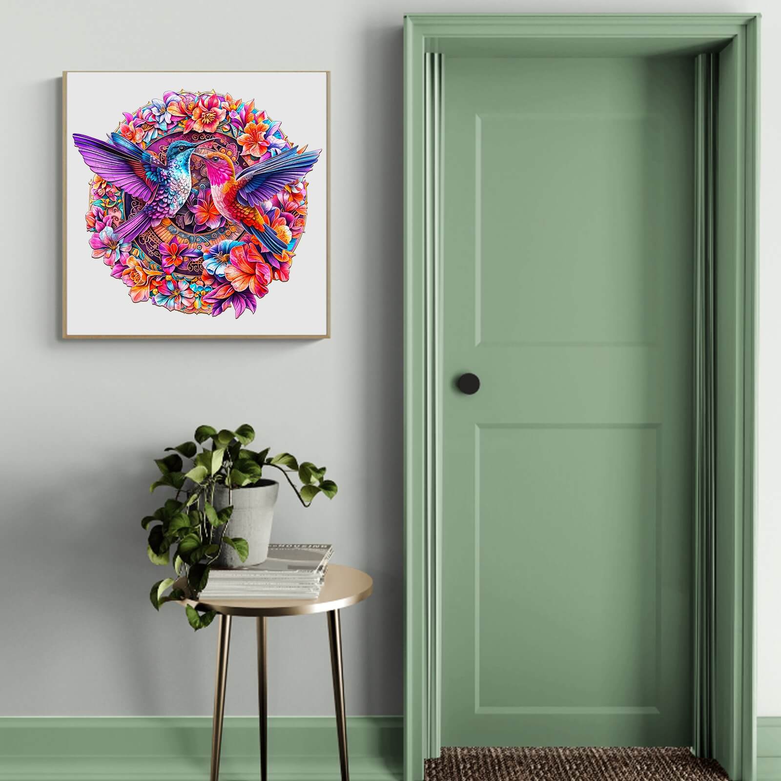 Flower Hummingbird Wooden Jigsaw Puzzle