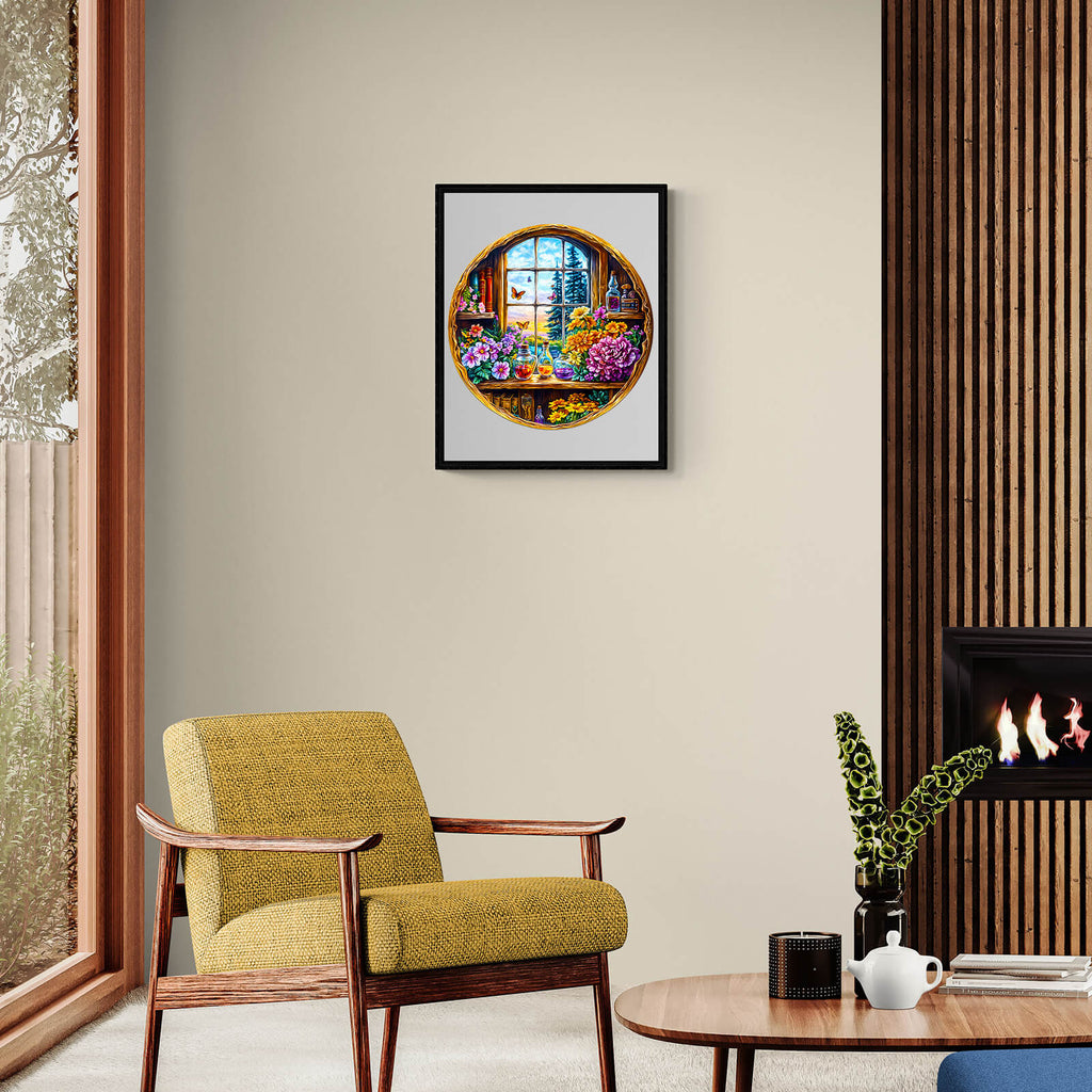 Dreamy window  Wooden Jigsaw Puzzle