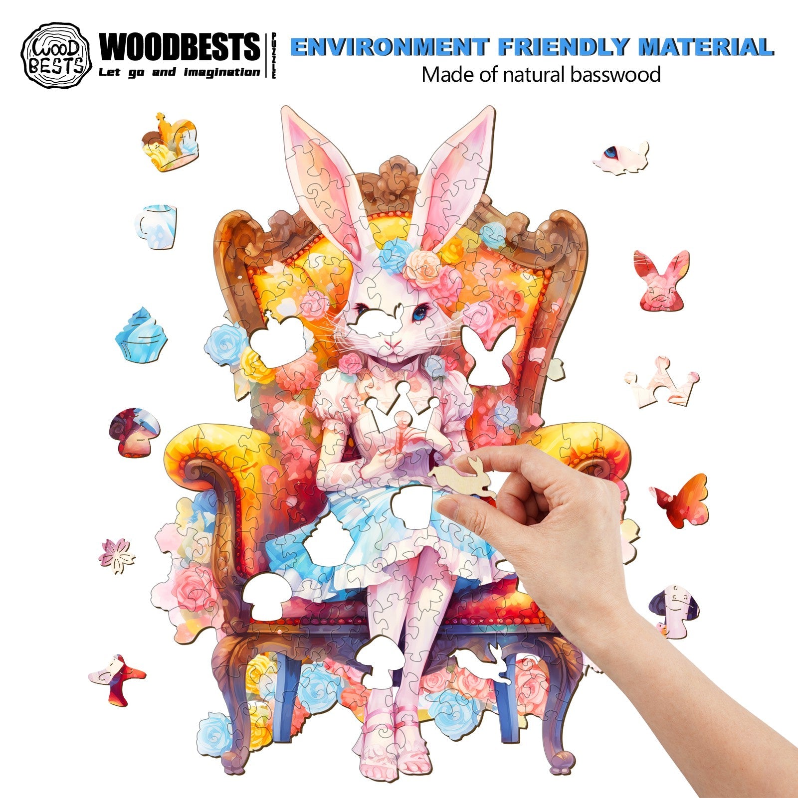 Miss Rabbit Wooden Jigsaw Puzzle