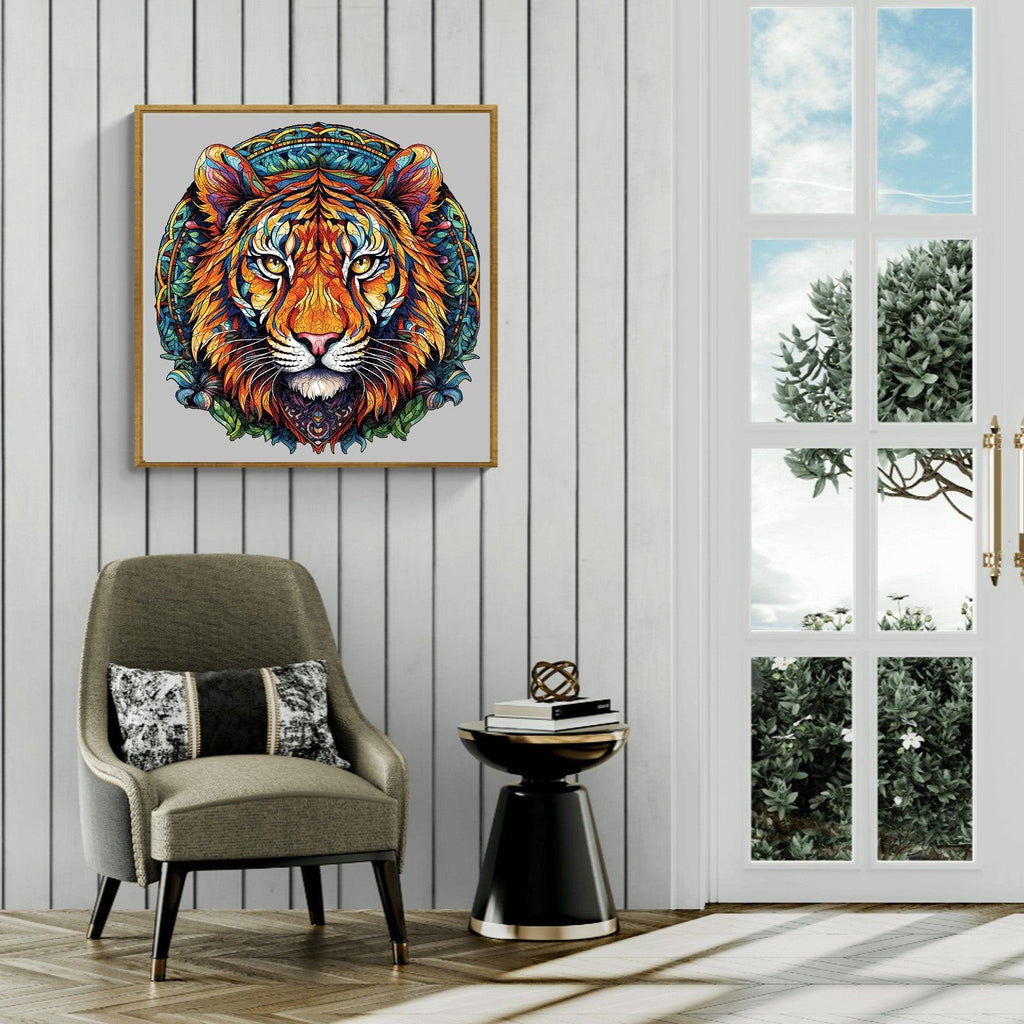 Mandala Tiger Wooden Jigsaw Puzzle