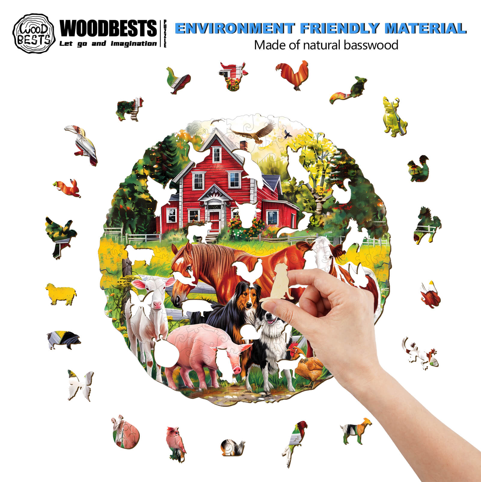 Farm Animals Wooden Jigsaw Puzzle