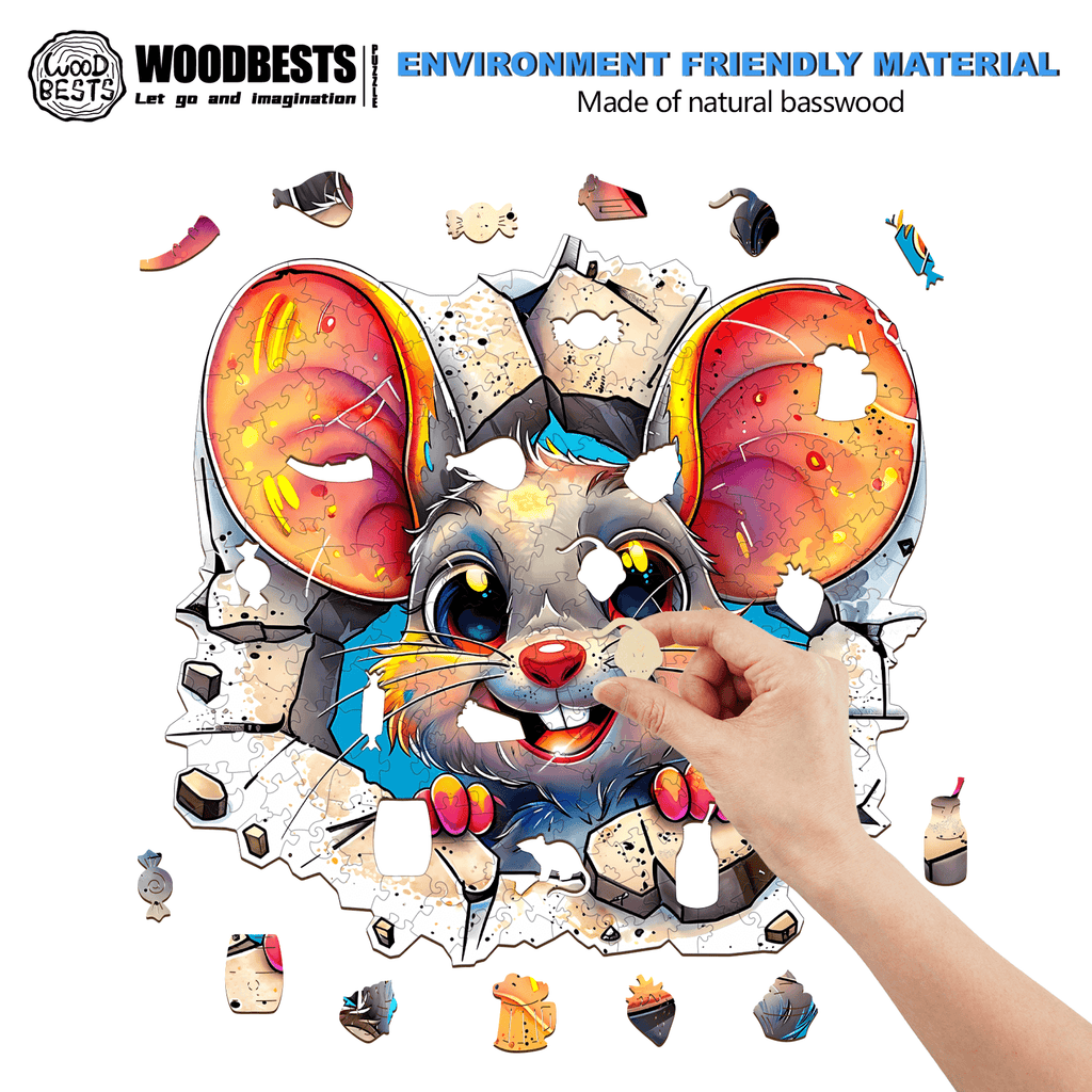 Wall Rat-1 Wooden Jigsaw Puzzle