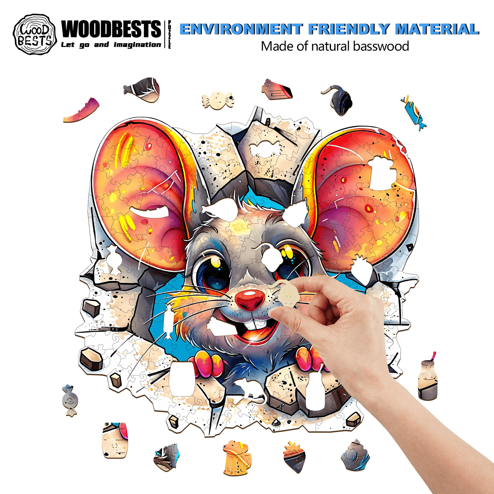 Wall Rat-1 Wooden Jigsaw Puzzle