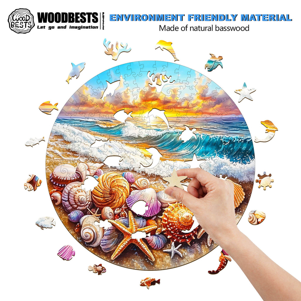 Ocean and Shells-1 Wooden Jigsaw Puzzle