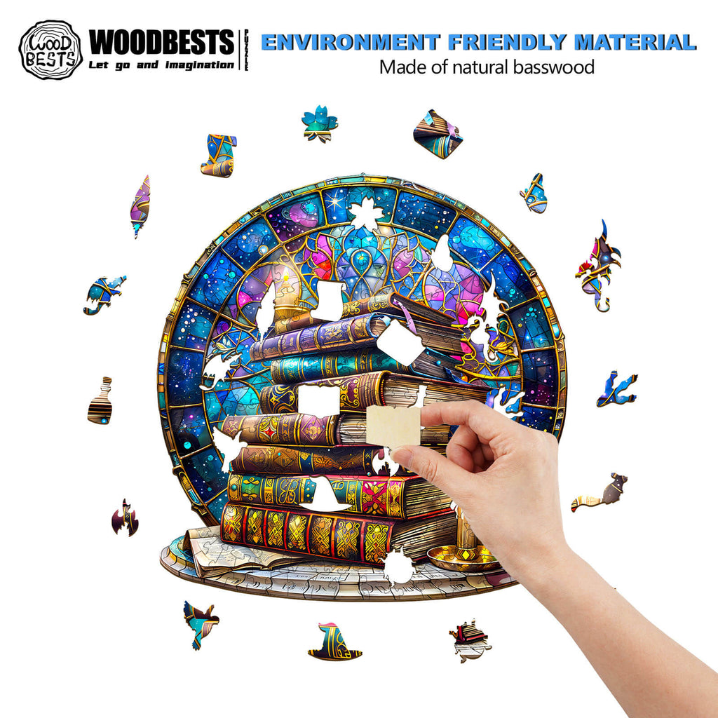 Magic tome Wooden Jigsaw Puzzle