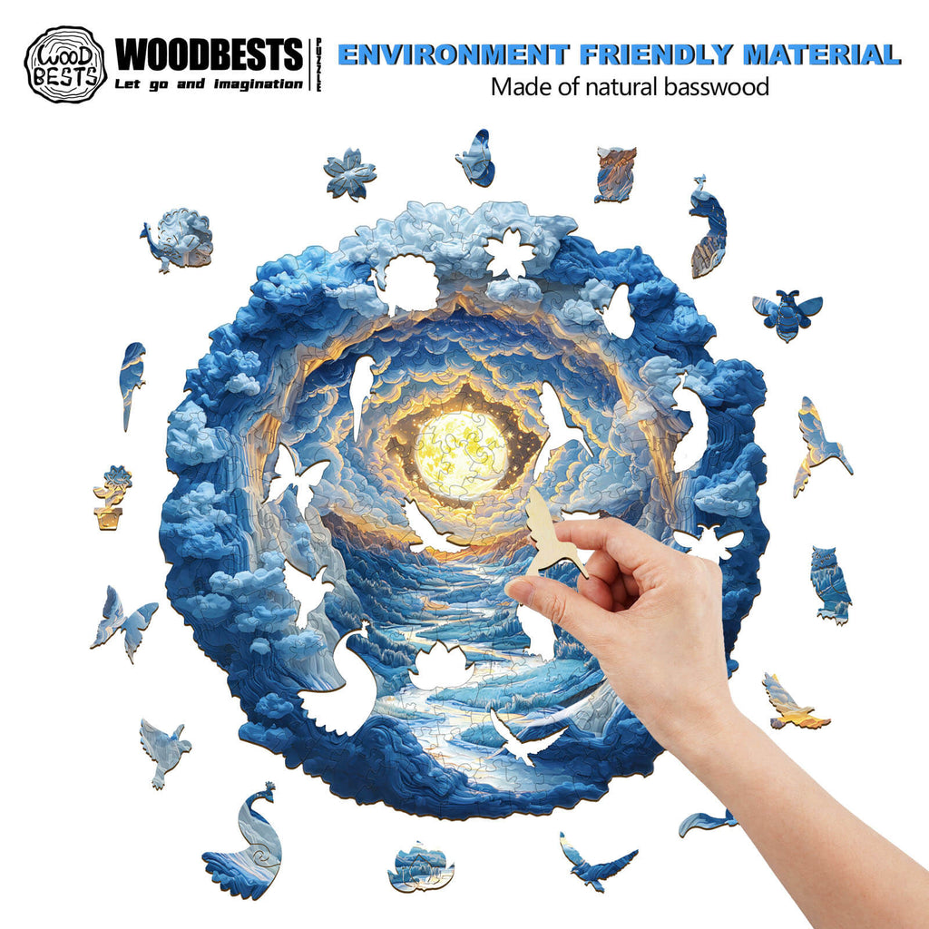 3D Moonlight Dreamscape Wooden Jigsaw Puzzle