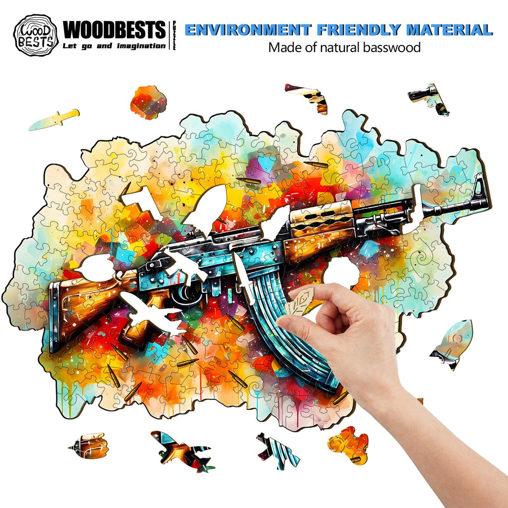 AK47 Wooden Jigsaw Puzzle
