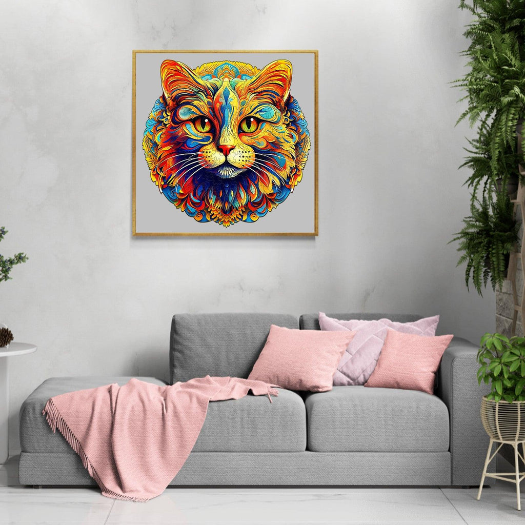 Colorful Cat Wooden Jigsaw Puzzle