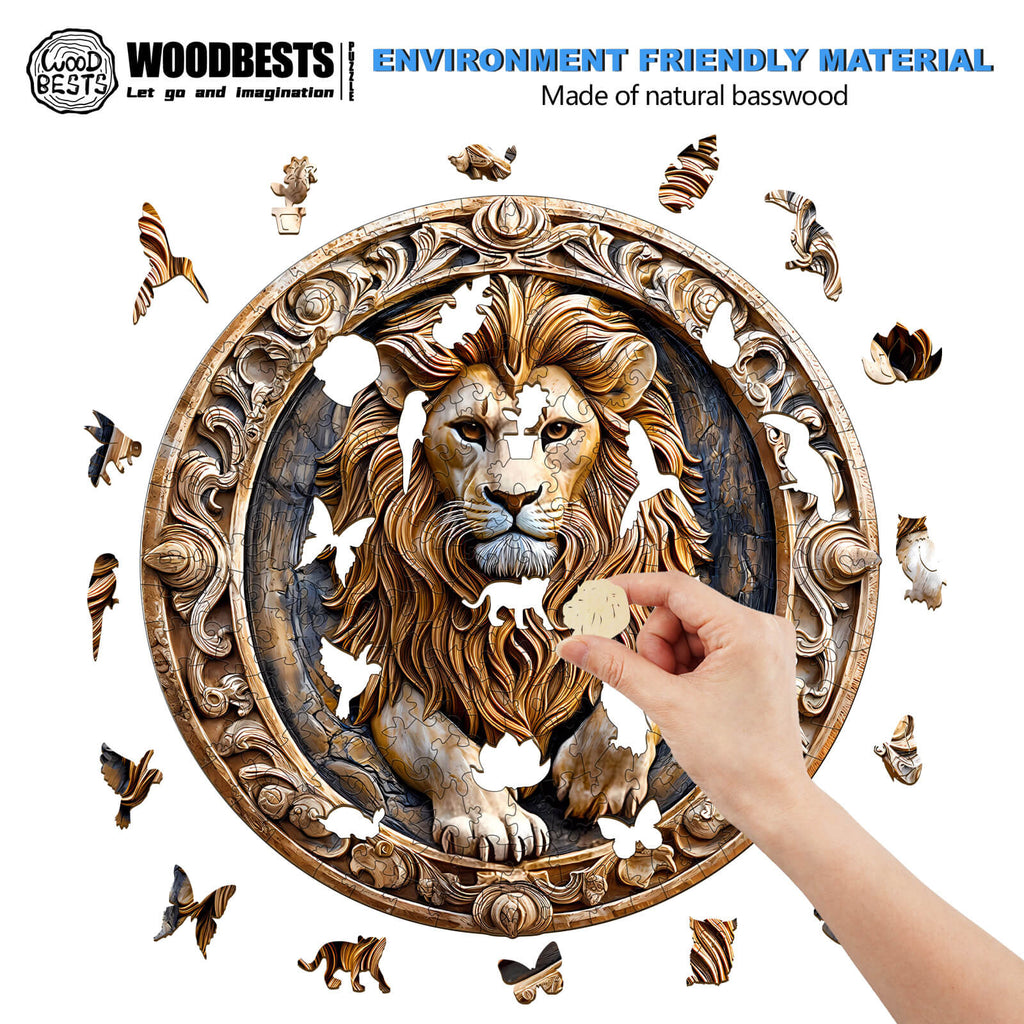 Sculpture Lion Wooden Jigsaw Puzzle