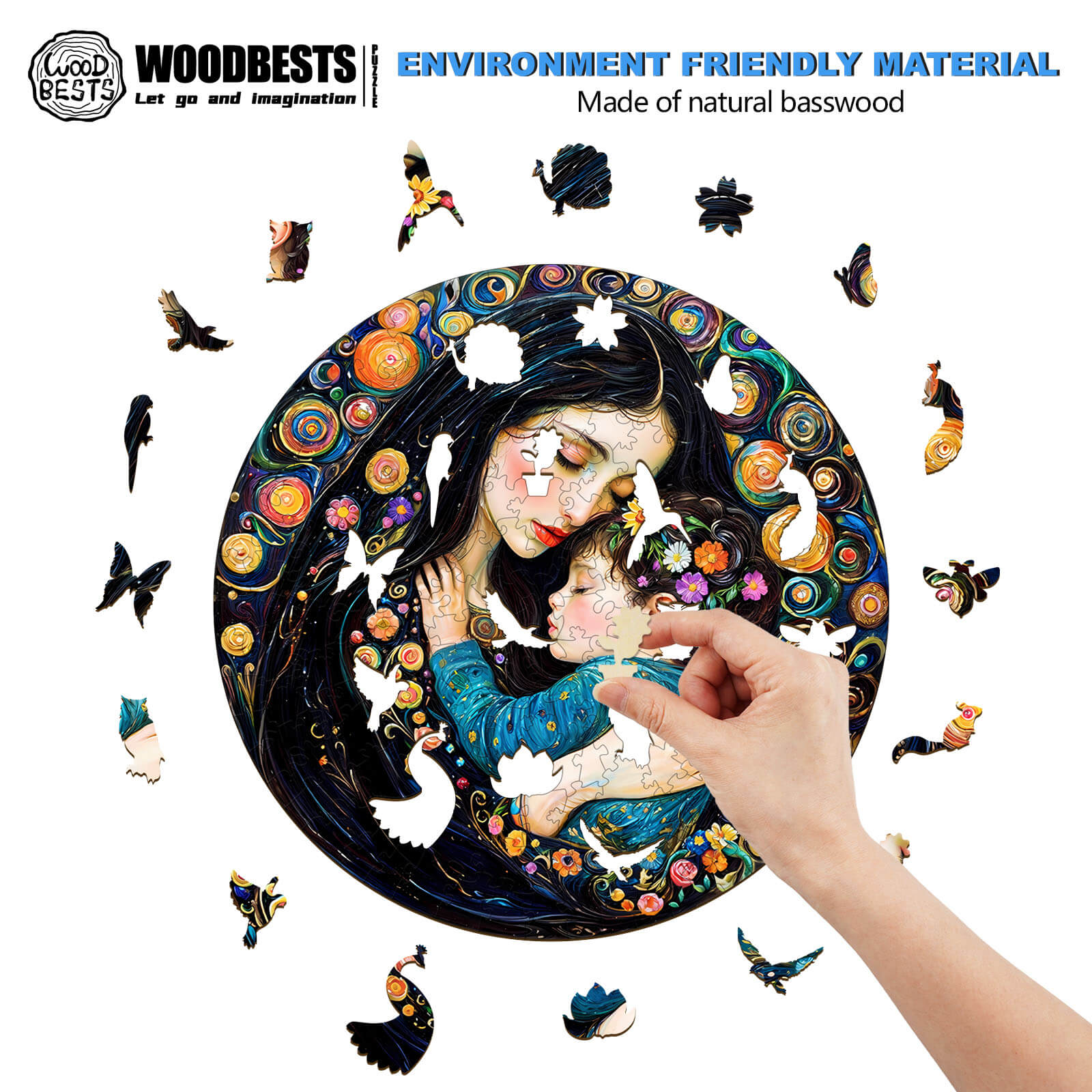 Painting Motherly Love Wooden Jigsaw Puzzle