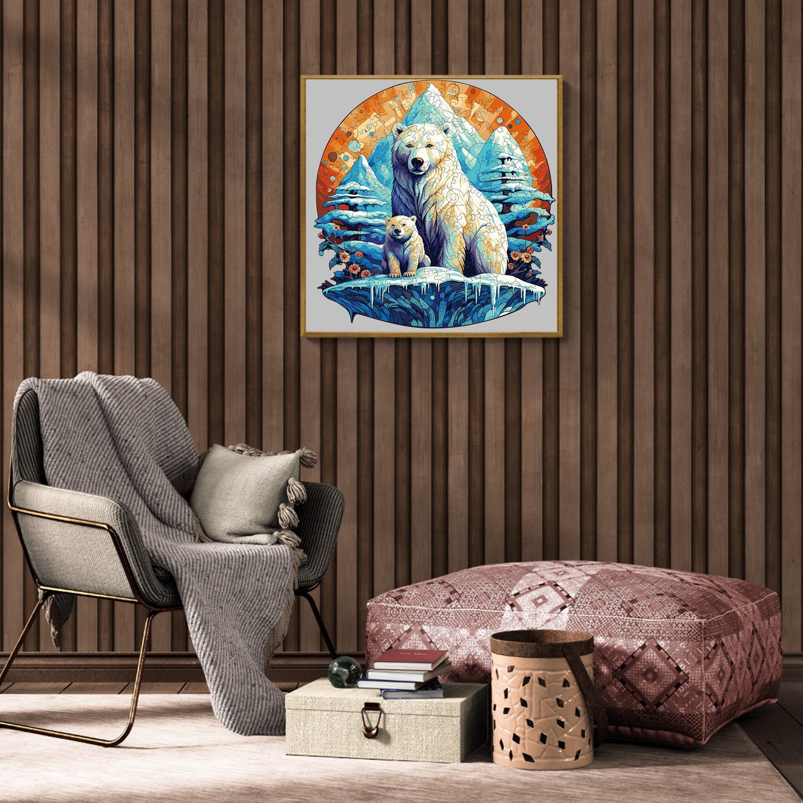 Polor Bear Family-2 Wooden Jigsaw Puzzle