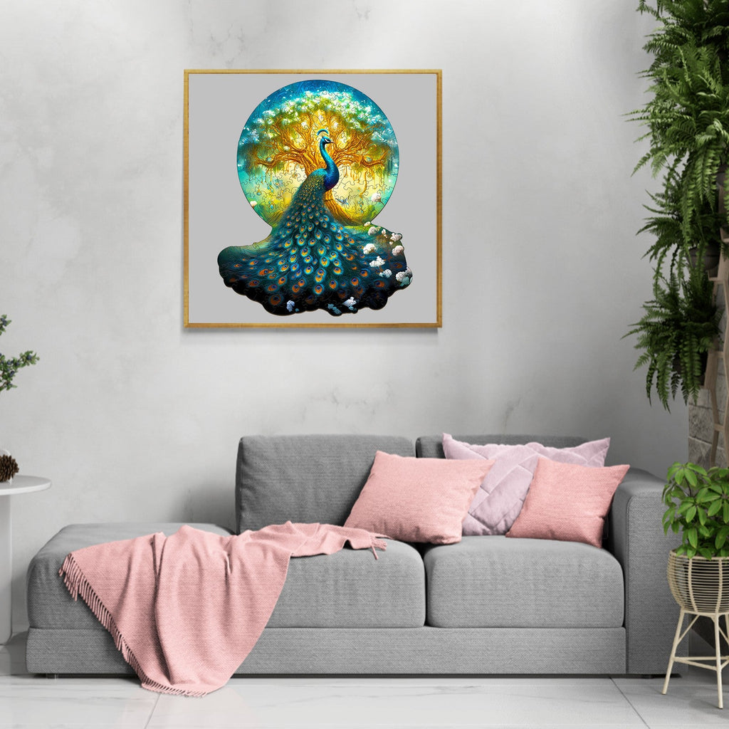 Noble Peacock-1 Wooden Jigsaw Puzzle