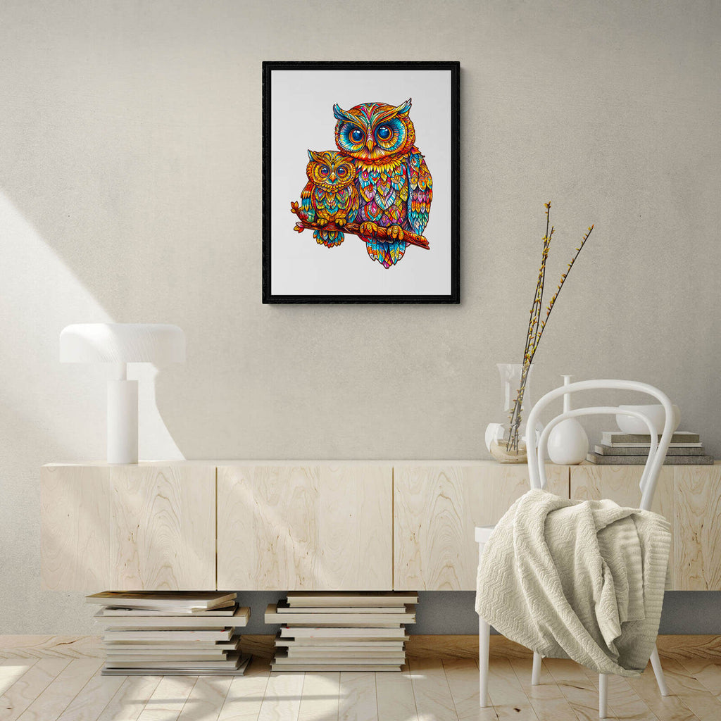 Owl family-3 Wooden Jigsaw Puzzle