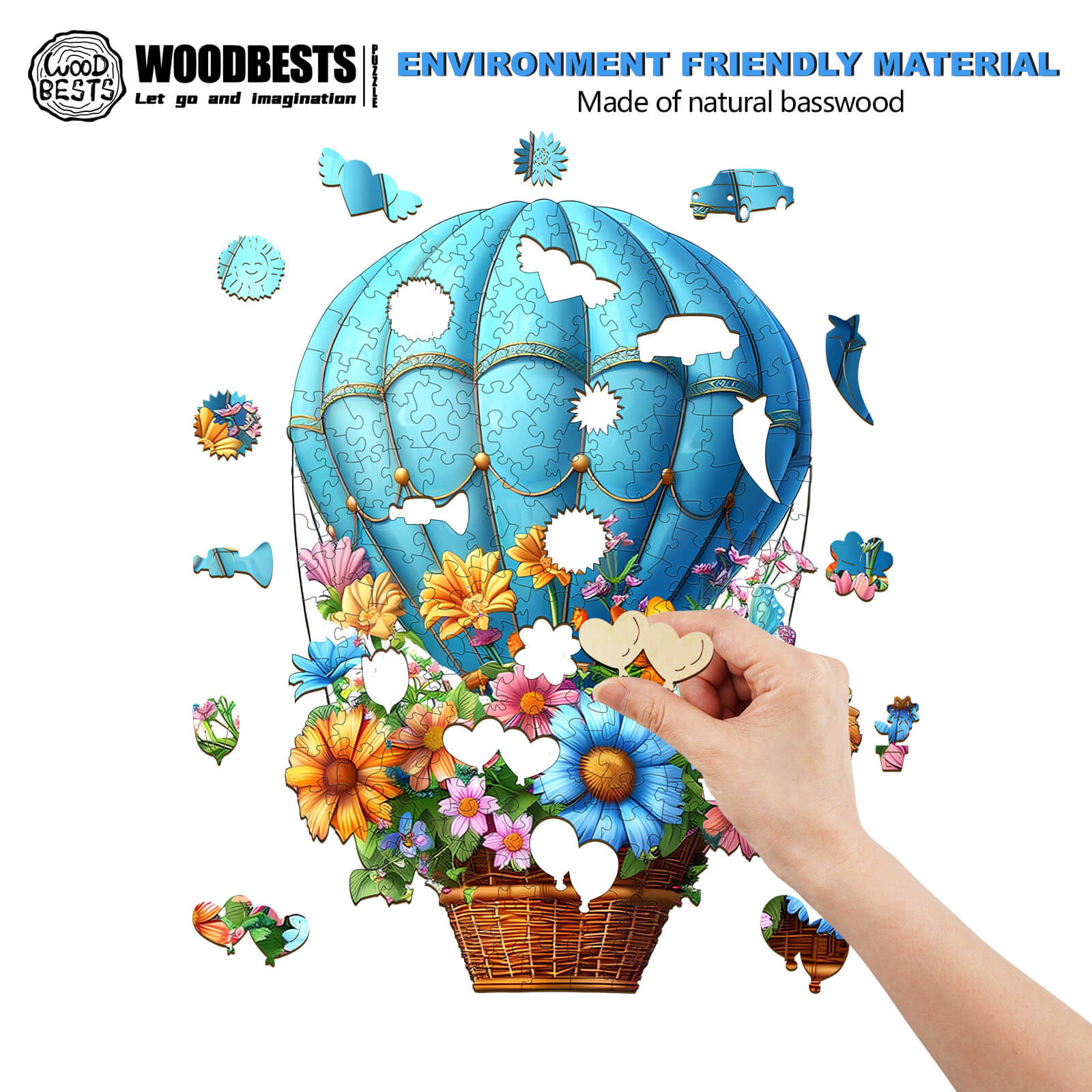 Flying Flowers Wooden Jigsaw Puzzle