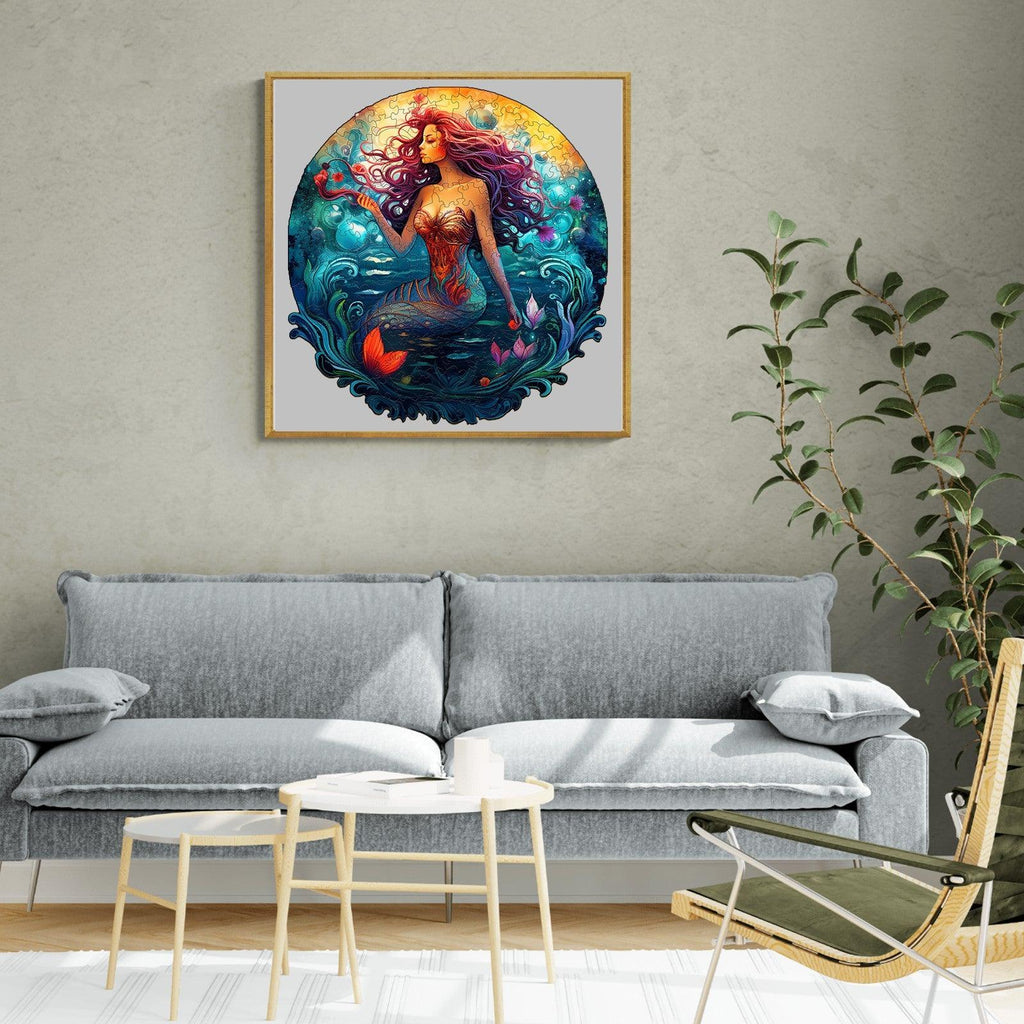 Aqua Woman Wooden Jigsaw Puzzle