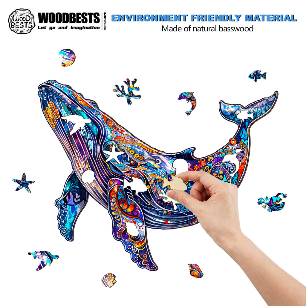 Blue Whale Wooden Jigsaw Puzzle