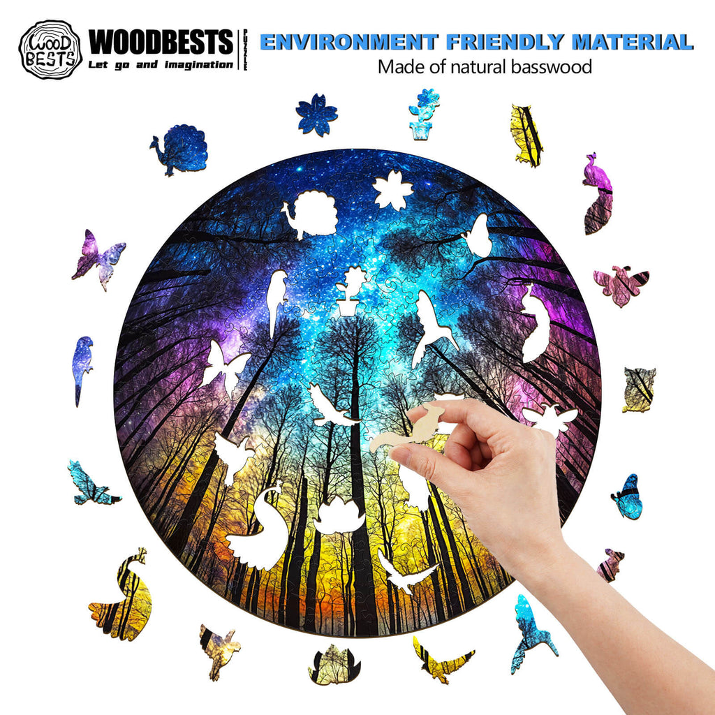 Galactic Forest-1 Wooden Jigsaw Puzzle